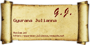 Gyurana Julianna névjegykártya